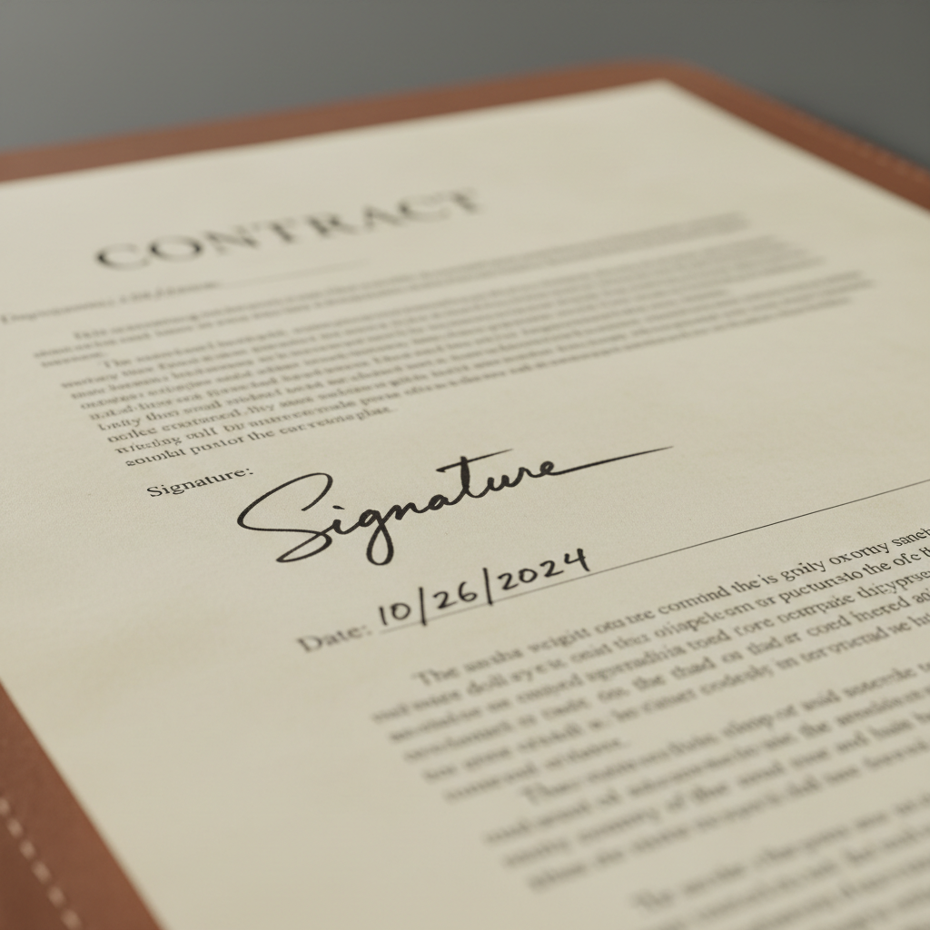 Illustration for Contract signature examples
