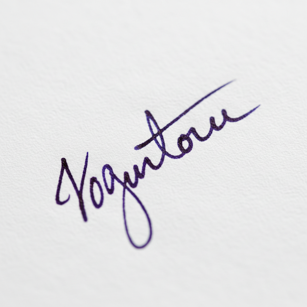 Ilustración de Ideas de firma en cursiva