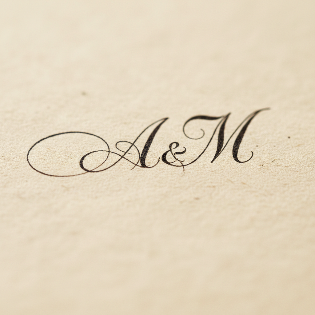 Ilustración de Firmas elegantes con iniciales
