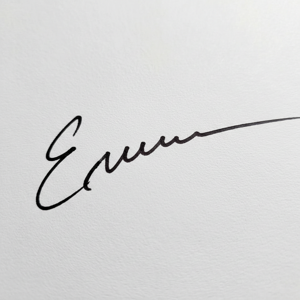Ilustración de Firmas con inicial y apellido