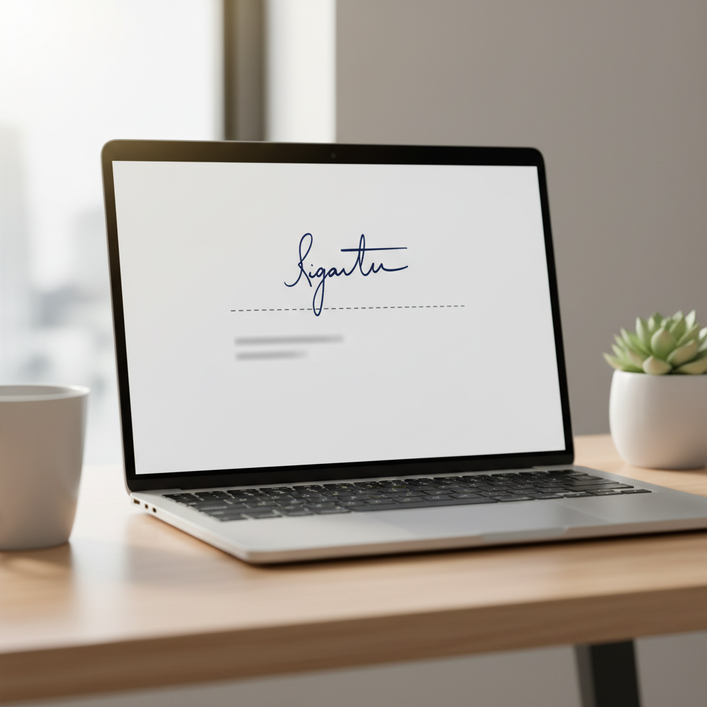 Ilustración de Firma manuscrita en Word