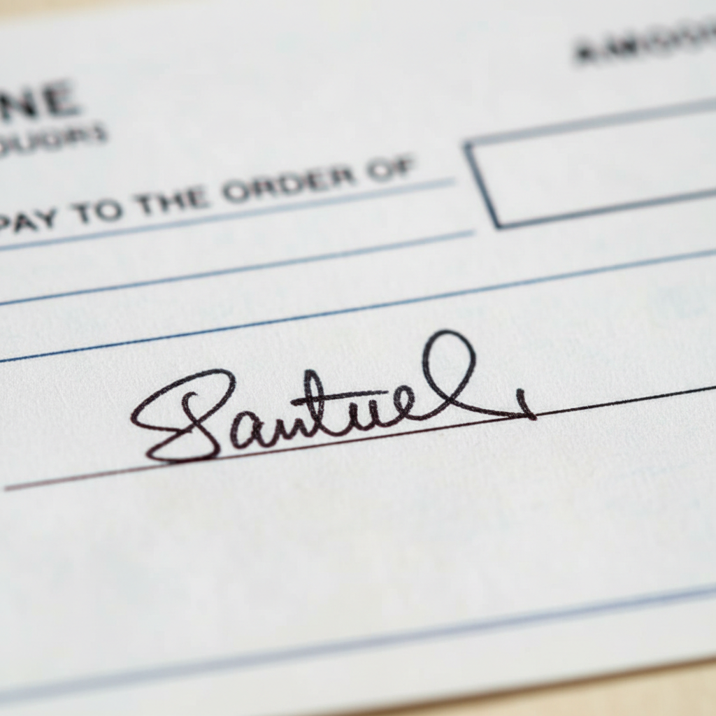 Illustration for Cheque signature examples