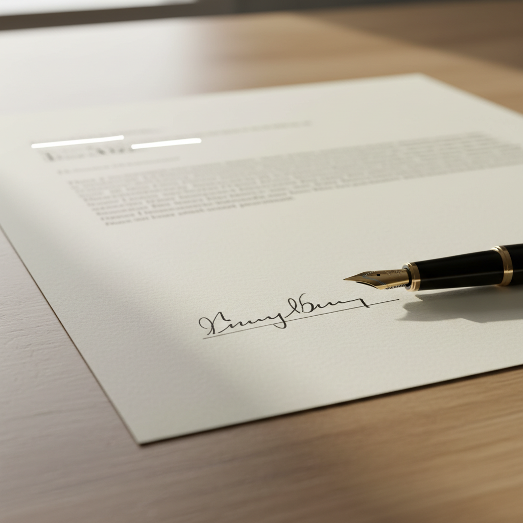 Illustration for Resignation letter signature examples