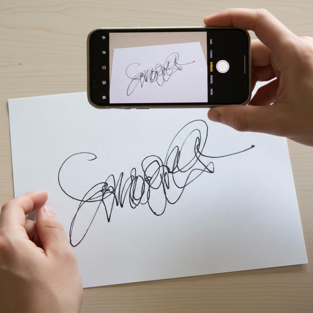 Illustration for Scanning a handwritten signature