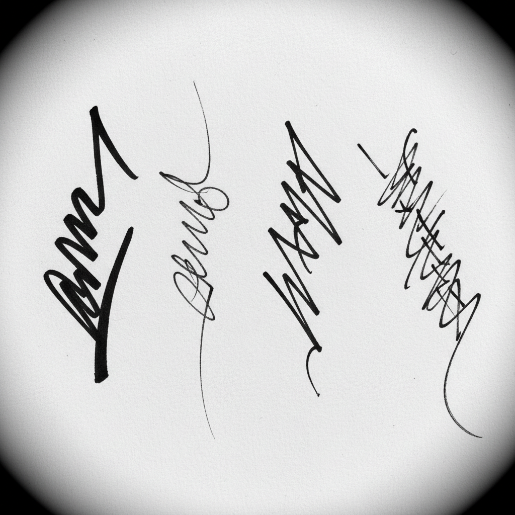 Illustration for Handwritten signature styles