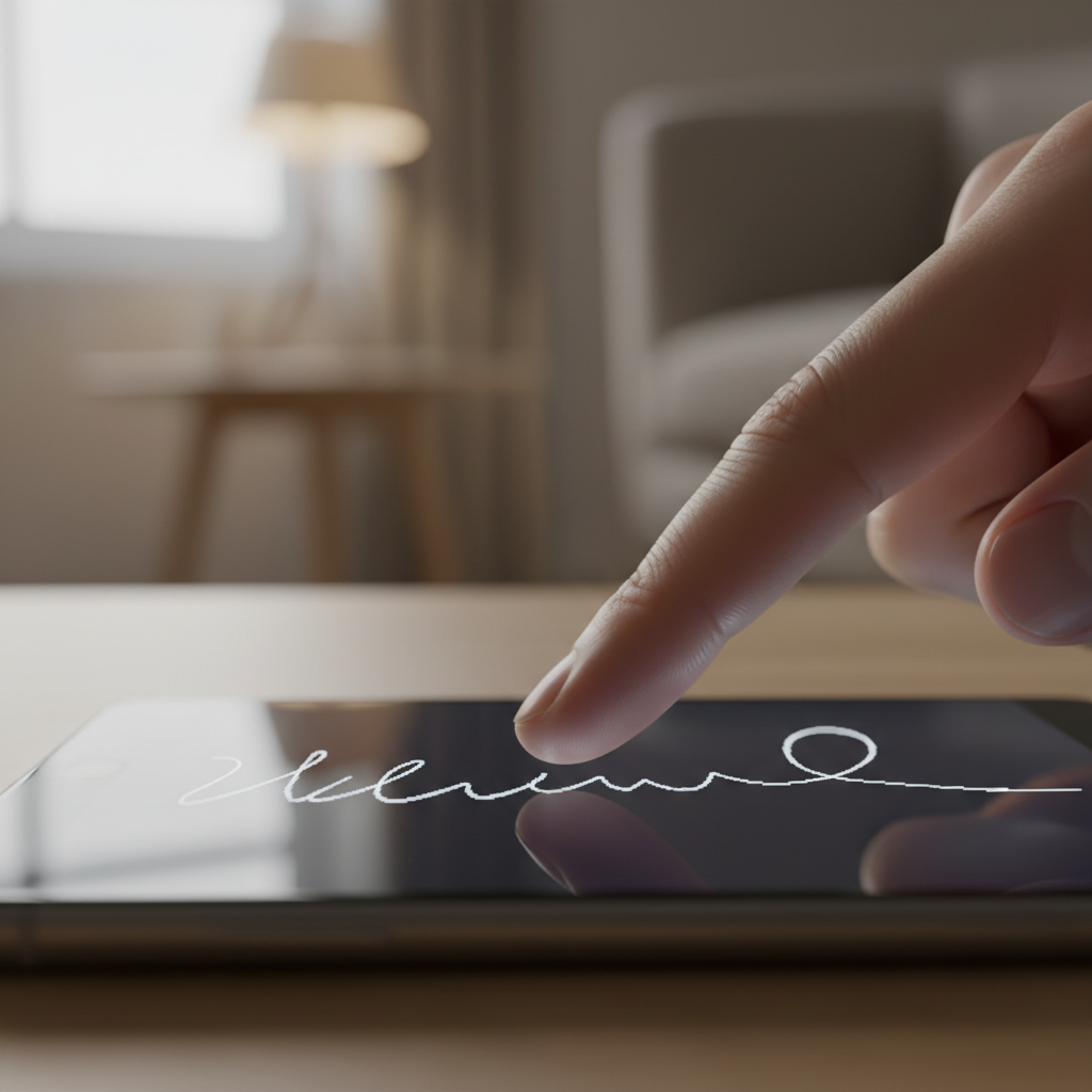 Illustration for A handwritten signature on your phone
