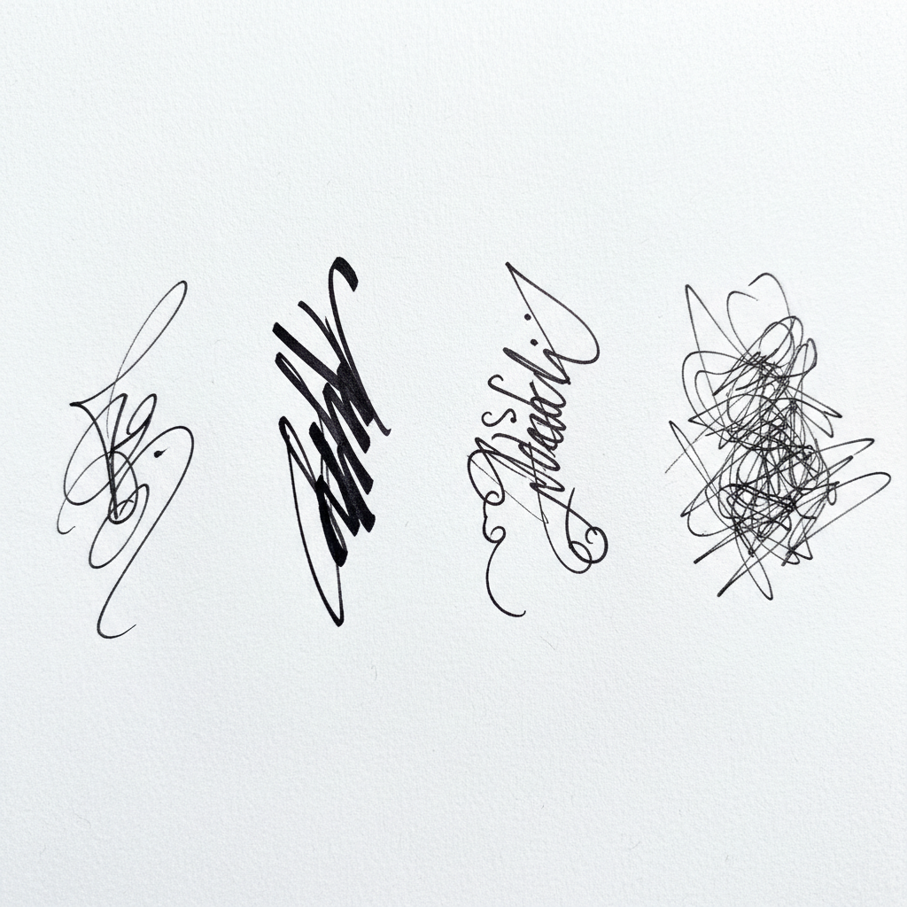 Illustration zu Stile handschriftlicher Unterschriften