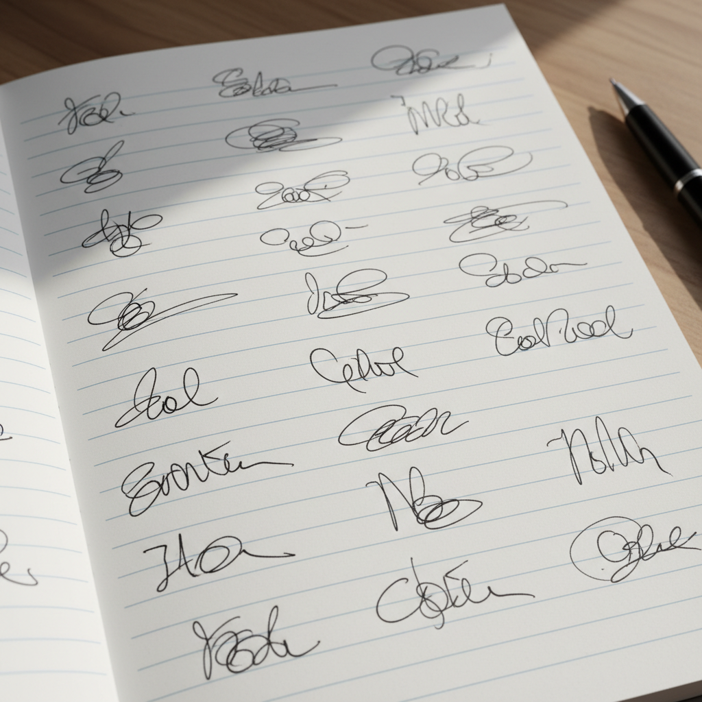 Ilustración de Ideas de firma para tu propio nombre